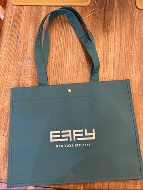 Effy Teal Green Tote Bag with Cream Logo